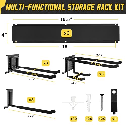 Garage Wall Organizer 48-Inch Heavy Duty Tool Storage Rack 675 Lbs