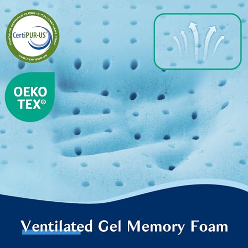 Iwacool Ultra Slim Cooling Memory Foam Pillow for Stomach & Back Sleepers