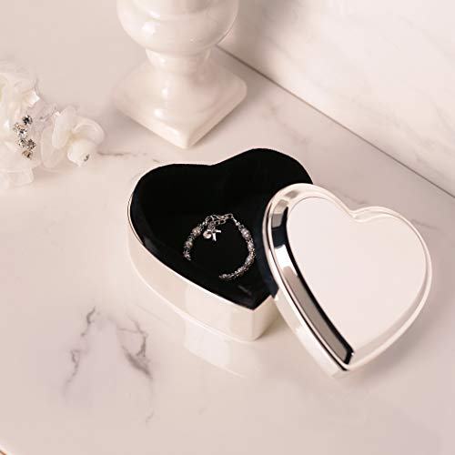 Personalized Silver Heart Jewelry Box - Engraved Baptism Keepsake Gift