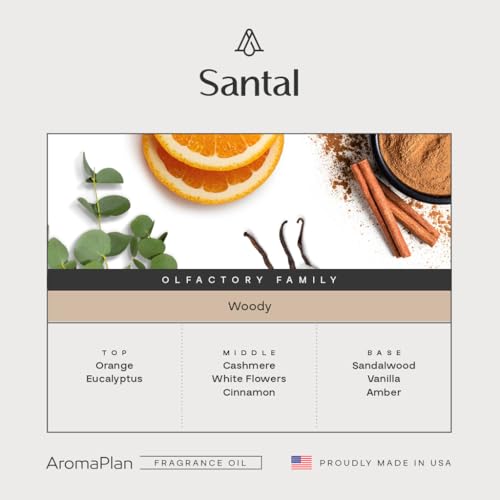Santal Fragrance Oil for Diffusers - 5.07 Fl Oz Premium Home Scent