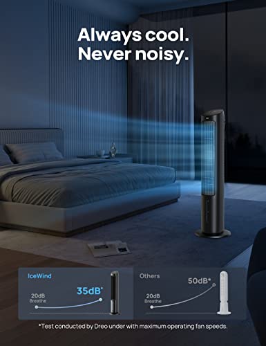 40-Inch Evaporative Tower Fan with Remote Control, 80° Oscillation