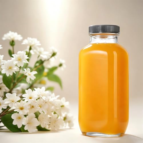 16oz Glass Juice Bottles with Airtight Lids - 10 Pack Reusable Containers