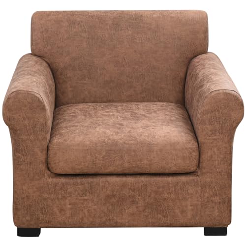 Washable Faux Leather Armchair Covers with Cushion Covers