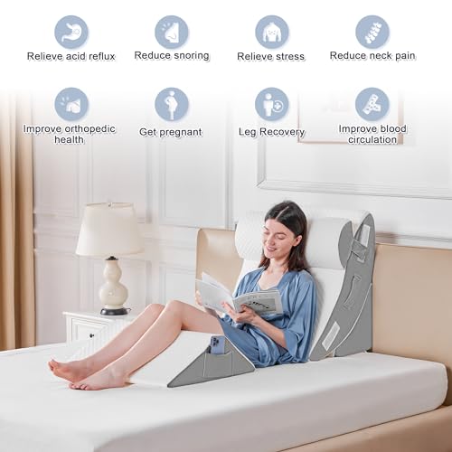 4PCS Orthopedic Wedge Pillow Set for Sleep and Pain Relief