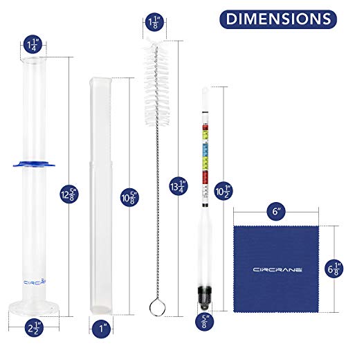 Triple Scale Hydrometer and Glass Test Jar Set for Home Brewing