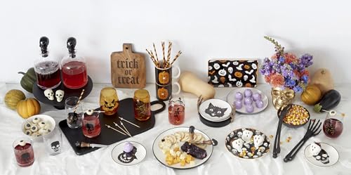 Halloween 8-Inch Porcelain Accent Plate Set, 4-Piece Appetizer Set