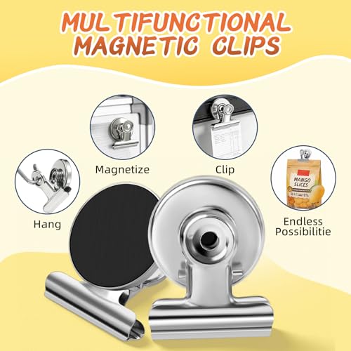20 Pack Heavy Duty Magnetic Clips Strong Fridge Magnets Silver