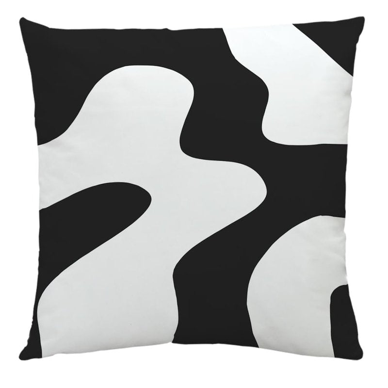 HYZUIMEI Black and White Pillow Cases Geometric Abstract Neutral Art Throw Pillow Cover 18 X 18 Inch -Set of 4，Modern Boho Decorative Cushion Cover,Bedroom Bed Outdoor Car Couch Sofa