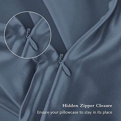 DKBslik Mulberry Silk Pillowcase for Hair and Skin Standard Ash Blue
