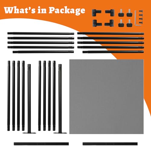 71x71-Inch Adjustable Fabric Room Divider, Portable Privacy Screen Wall