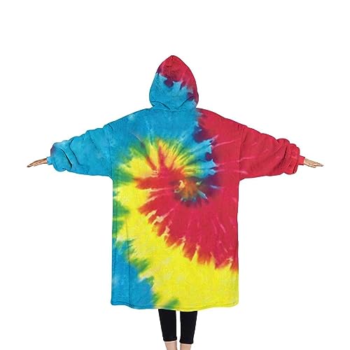 Touchbetter Reactive Rainbow Wearable Sherpa Blanket Hoodie - Oversized Cozy Hoodie Blanket