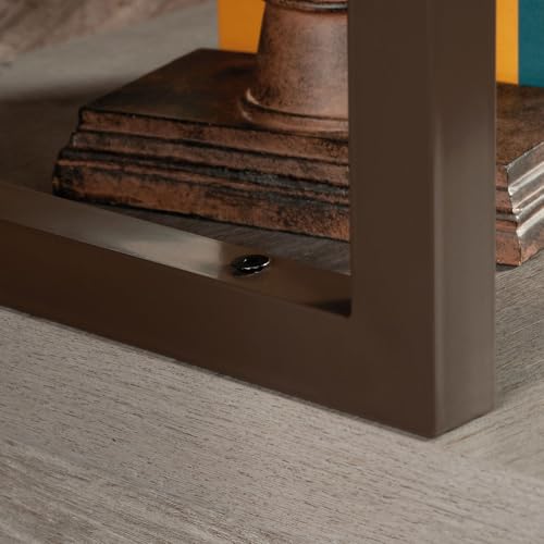 60-Inch Desk Hutch with Open Shelves, Industrial Brown & Grey Storage