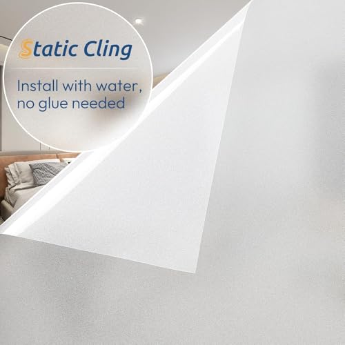 Frosted Glass Window Privacy Film - Static Cling UV Blocking Tint (17.5" x 78.7")