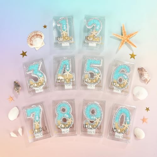 Starfish Number 1 Birthday Candle - Blue Ocean Cake Topper