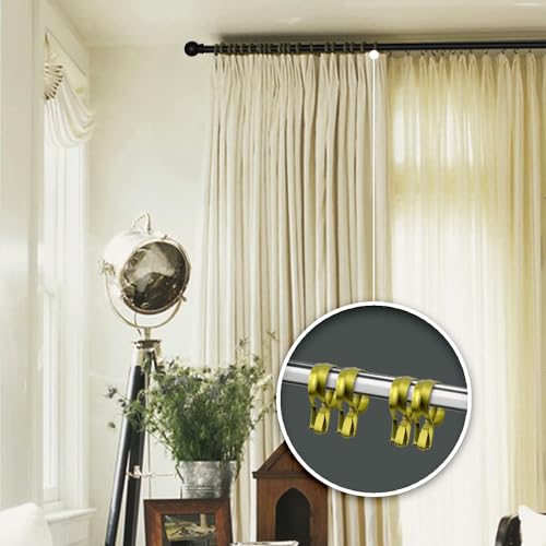 Metal Cafe Curtain Clip Rings, 3/4 Inch, 14 Pack, Brass Finish