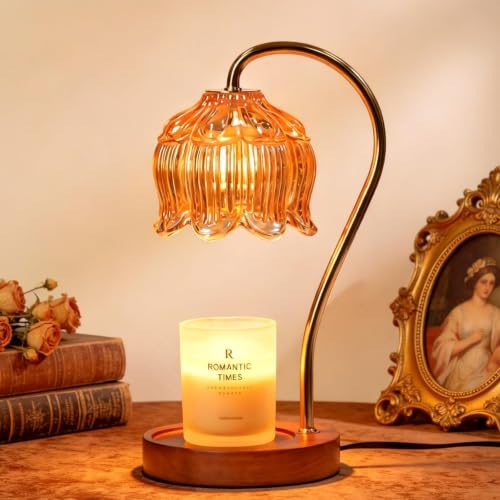 Flower Dimmable Candle Warmer Lamp with Timer for Jar Wax Candles