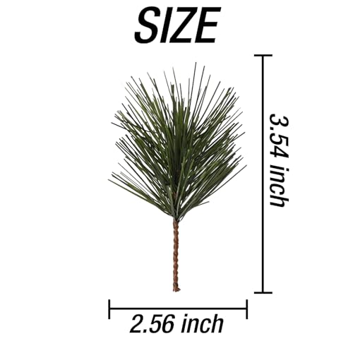 NSBELL 25pcs Artificial Pine Branches Small Pine Needles for wreaths garlands & Christmas decor