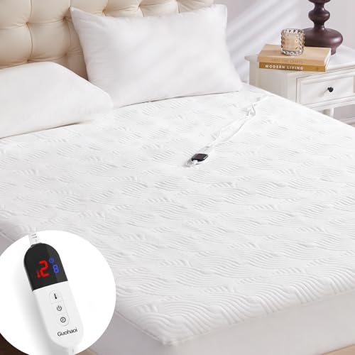 Guohaoi Electric Heated Mattress Pad Twin 39x75 with 6 Heat Settings & Timer