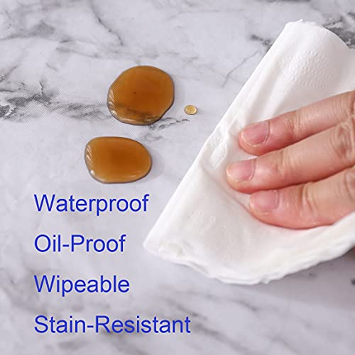 Round Vinyl Fitted Tablecloth with Flannel Backing & Elastic Edge (37"-44")