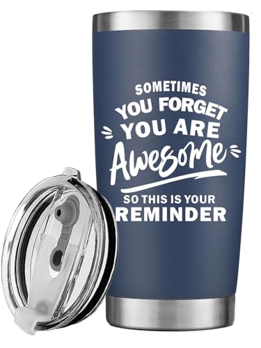 MAQLON 20 oz Navy Blue Inspirational Travel Tumbler - Coffee & Cold Drink Mug