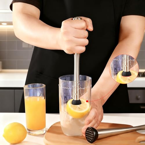 Stainless Steel Cocktail Muddler for Drinks & Fruit Crushing - Durable Bar Tool