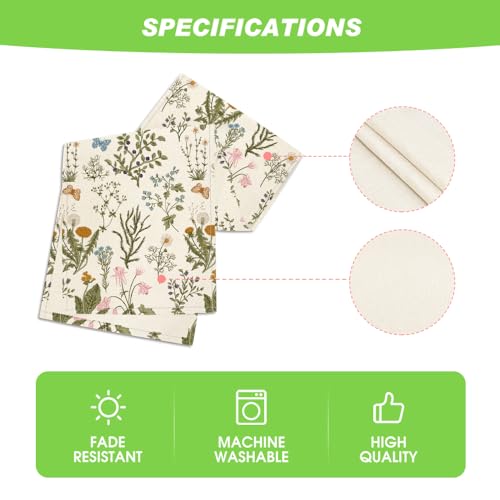 Artoid Mode 13x90 Inch Wildflowers Floral Spring Table Runner Beige Home Decor
