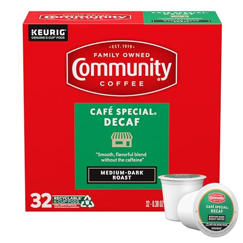 Community Coffee Caf? Special Decaf, Medium-Dark Roast, Single-Serve Keurig K-Cup Pods, 32 Count (Pack of 1)