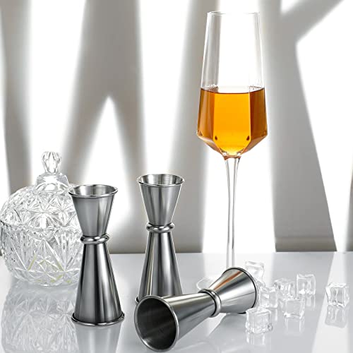 Eaasty 6-Piece Stainless Steel Double Jigger for Bartending, 1 oz & 2 oz Capacity