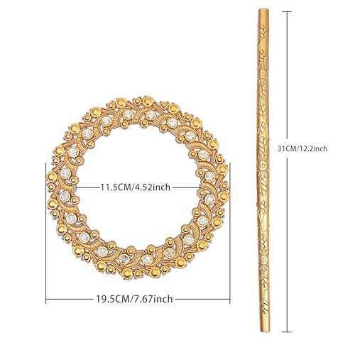 Gold Crystal Curtain Tiebacks with Mounting Rods - 2 Pack