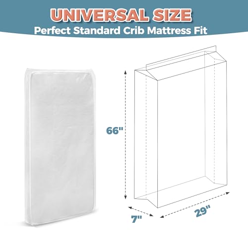 Waterproof Crib Mattress Storage Bag - Heavy Duty 4-Mil Plastic Moving Cover
