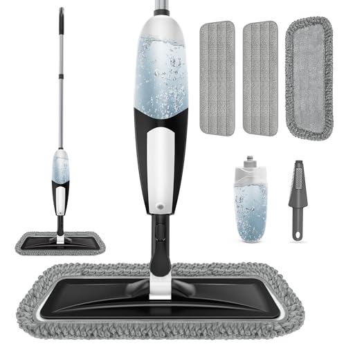 Microfiber Spray Mop for Floor Cleaning - Wet & Dry Mop with 3 Washable Pads