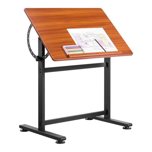 Adjustable Drafting Table with Tilt Top, Large Artist Drawing Desk
