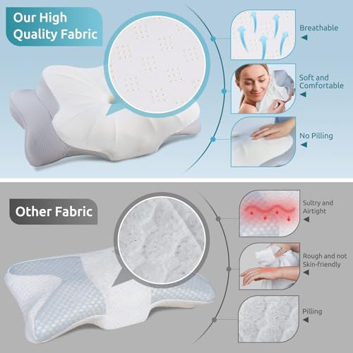 DONAMA Contour Cervical Memory Foam Pillow for Neck Pain Relief - Queen