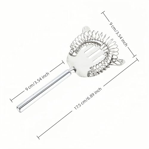 Professional Cocktail Strainer with Detachable Spring - Stainless Steel Bar Tool for Shakers & Glasses