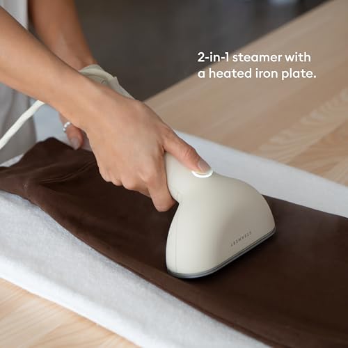 Handheld Clothes Steamer and Iron, 1200W Garment Wrinkle Remover, Beige