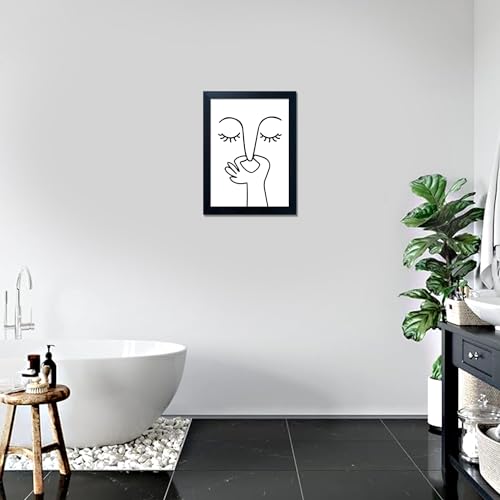 Funny Bathroom Wall Art Black and White Guest Toilet Sign Canvas Print 8x10
