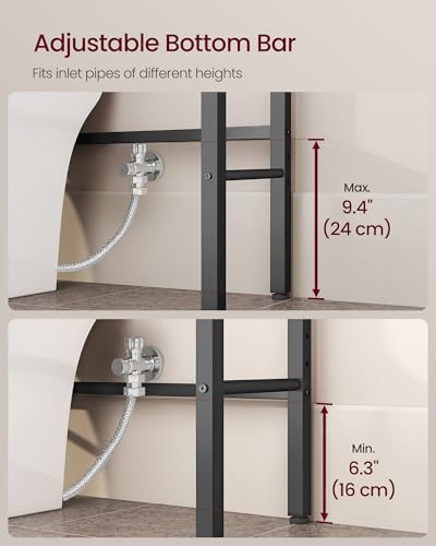 Over-the-Toilet Bathroom Storage Rack with Adjustable Shelves and Basket