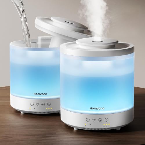 Ultrasonic Humidifier and Oil Diffuser Top-Fill Cool Mist 2-Pack