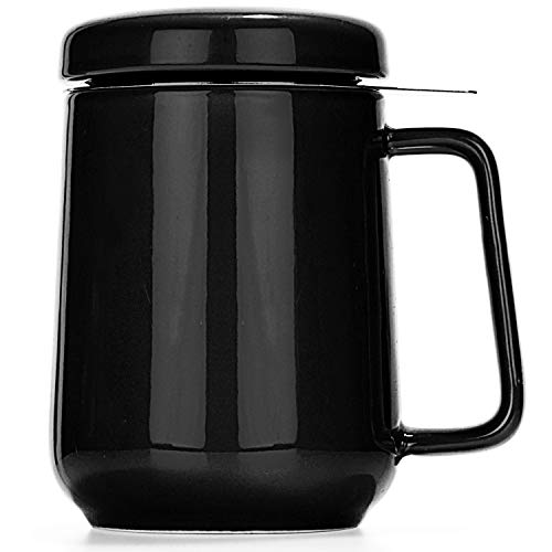 Tealyra 19oz Ceramic Tea Mug with Infuser & Lid - Large Heat-Resistant Coffee & Tea Cup