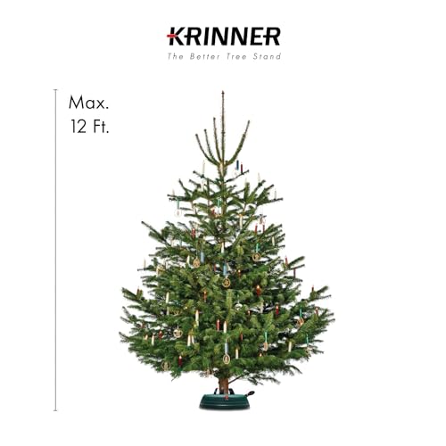 Krinner Christmas Tree Genie XXL Stand - Green, 12 ft Live Tree, Foot Pedal & Water Level Indicator - Standard Variation