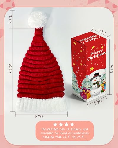 Baby Christmas Knit Santa Hat Kids Beanie for Infants Toddlers 0-5 Years Red