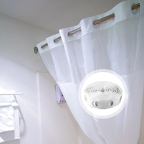 10m Curtain Heading Tape with 60 Grommets, 42mm Round Eyelet Header Strip