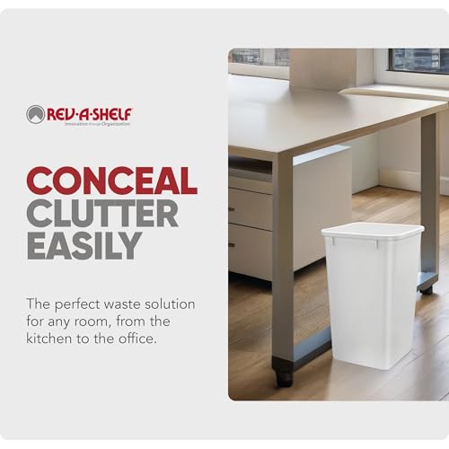 Double Pullout Kitchen Trash Can 35 Qt White Waste Bin
