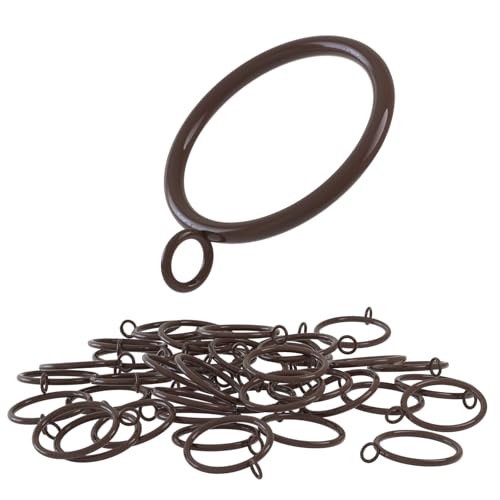 42-Piece Cocoa Tone Metal Curtain Rings - 1.5 Inch Inner Diameter