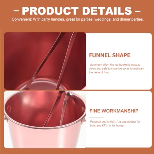 Ice Bucket with Tongs - 5.51 Inch Wine & Cocktail Ice Container for Bars & Parties