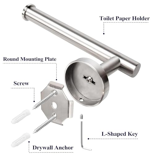 Brushed Nickel Stainless Steel Toilet Paper Holder - Wall Mount