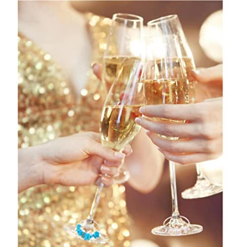 Pride & Par 24 Pcs Gemstone Glass Beads for Wine Glass Decoration, Wedding & Party Decor