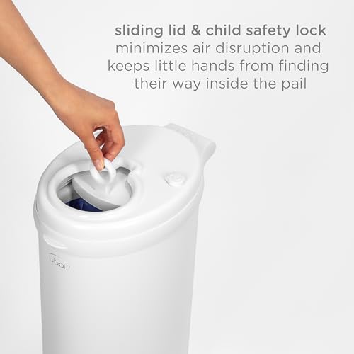 Ubbi Steel Odor-Locking Diaper Pail - White Nursery Essential