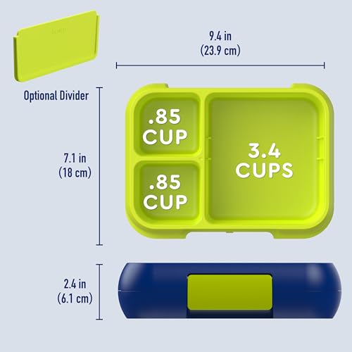 Leak-Proof Bento Lunch Box with Removable Divider for Kids & Teens, 5-Cup
