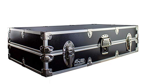 C&N Footlockers Under Bed Lockable Trunk with Cable Lock - Slim Dorm Storage 32x18x8.25 Inches